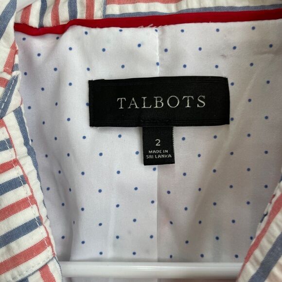 NEW WITHOUT TAGS VINTAGE TALBOTS PATCHWORK SEERSUCKER BLAZER - Picture 4 of 5